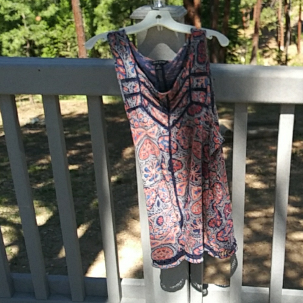 Lucky You brand Embroidered cotton tank top